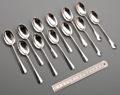 Guild of Handicraft Arts & Crafts Silver Teaspoons (Set of 12)
